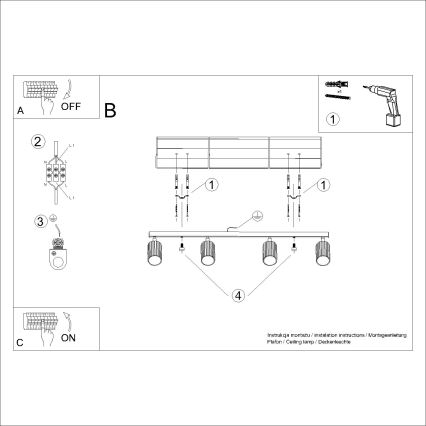 Brilagi - Spot LED CRESTO 4xGU10/10W/230V crème