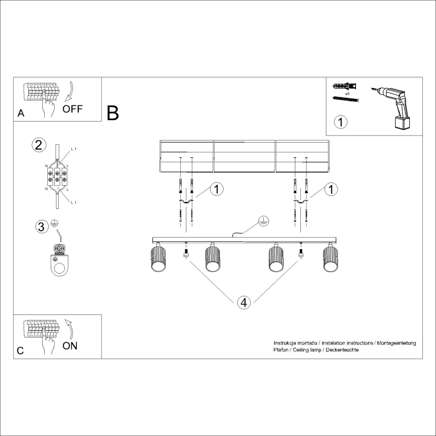 Brilagi - Spot LED CRESTO 4xGU10/10W/230V crème
