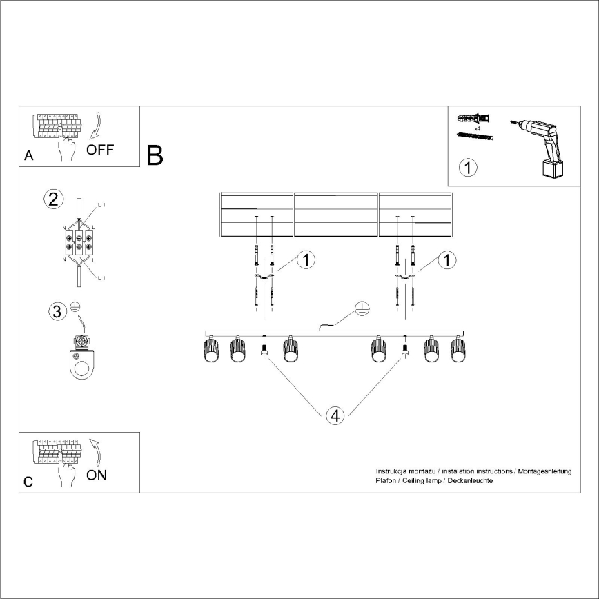 Brilagi - Spot LED CRESTO 6xGU10/10W/230V noir