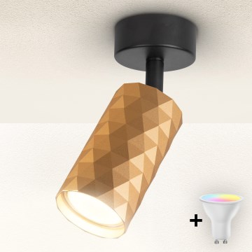 Brilagi - Spot LED RGBW à intensité réglable SELE DIAMANT 1xGU10/4,8W/230V doré + télécommande