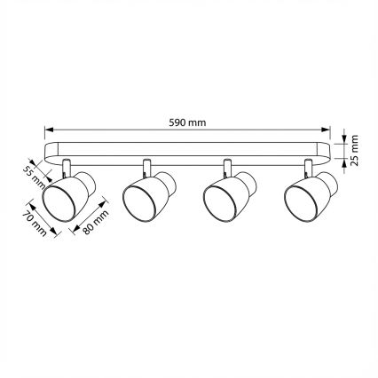 Brilagi - Spot LED RGBW dimmable NUGGET 4xGU10/6W/230V 2700-6500K Wi-Fi noir/or