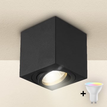 Brilagi - Spot LED RGBW dimmable MIA 1xGU10/4,8W/230V 3000K 84x80 mm noir + télécommande