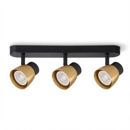 Brilagi - Spot LED RGBW dimmable NUGGET 3xGU10/6W/230V noir/doré