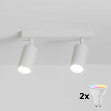 Brilagi - Spot LED RGBW dimmable SELE 2xGU10/4,8W/230V 3000K blanc + télécommande