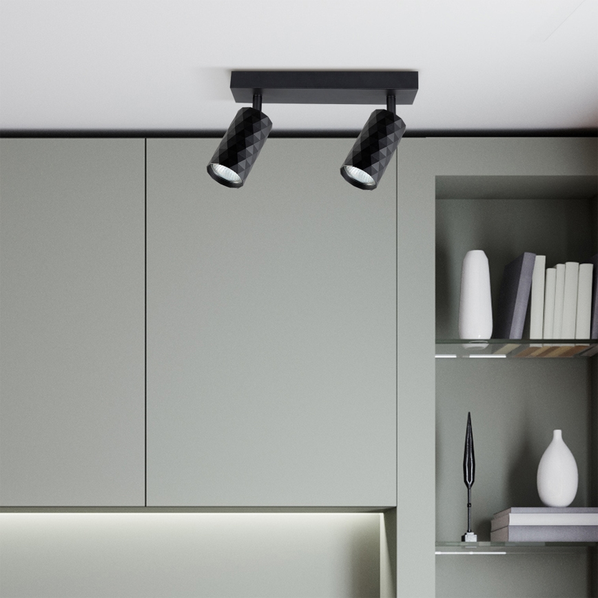 Brilagi - Spot LED RGBW dimmable SELE DIAMANT 2xGU10/4,8W/230V 3000K noir + télécommande