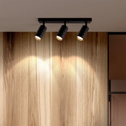 Brilagi - Spot LED RGBW dimmable SELE DIAMANT 3xGU10/6W/230V 3000K Wi-Fi noir