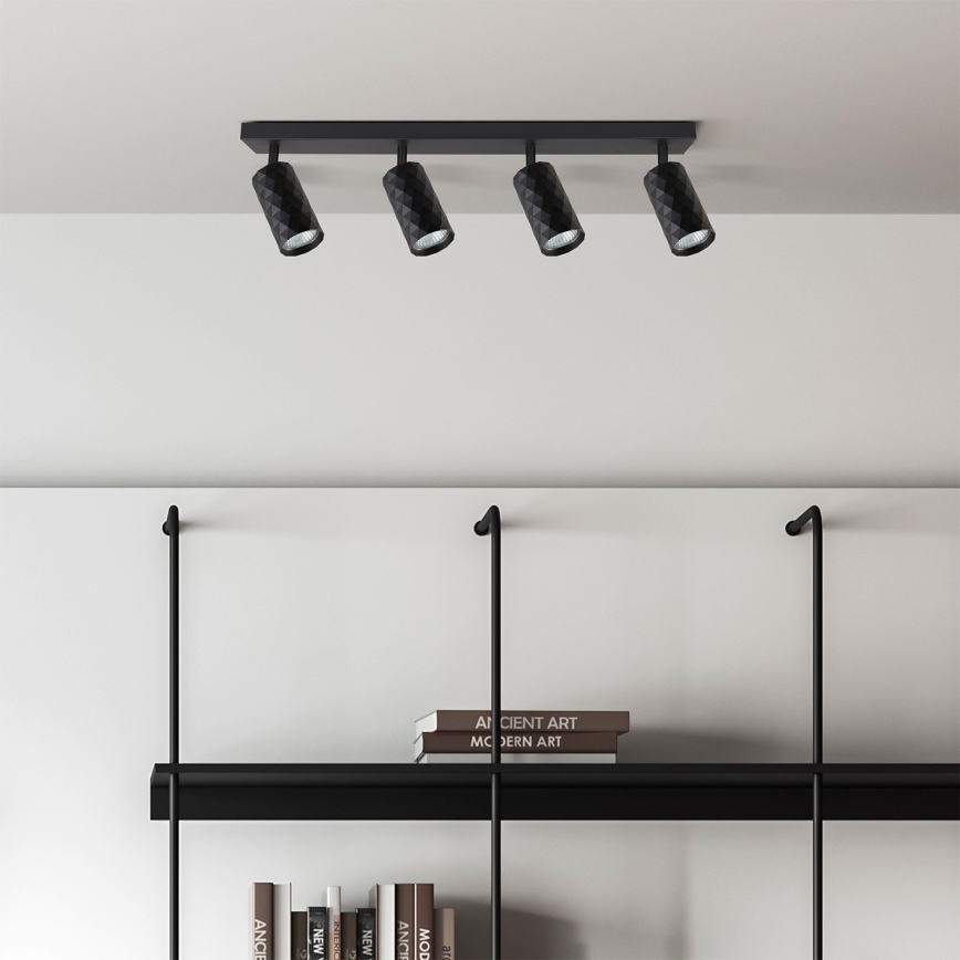 Brilagi - Spot LED RGBW dimmable SELE DIAMANT 4xGU10/4,8W/230V 3000K noir + télécommande