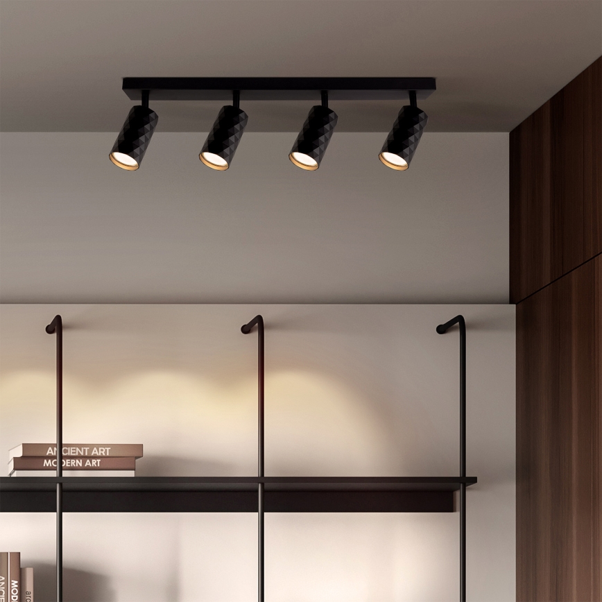 Brilagi - Spot LED RGBW dimmable SELE DIAMANT 4xGU10/6W/230V 3000K noir + télécommande