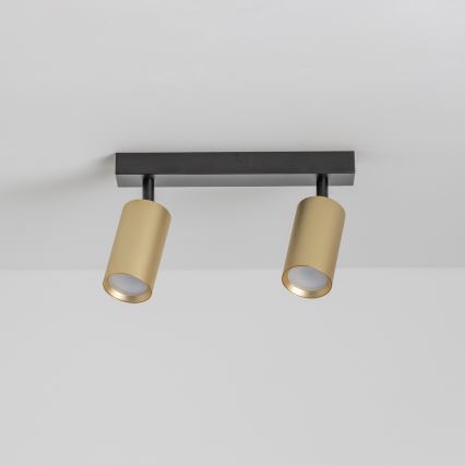 Brilagi - Spot LED RGBW dimmable SELE GOLDEN 2xGU10/4,8W/230V 3000K noir/doré + télécommande