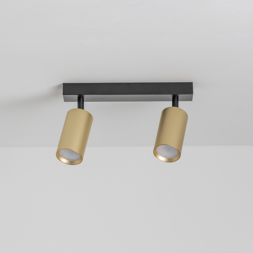 Brilagi - Spot LED RGBW dimmable SELE GOLDEN 2xGU10/4,8W/230V 3000K noir/doré + télécommande