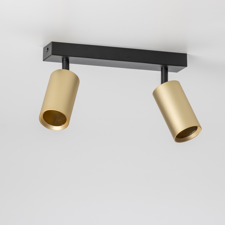 Brilagi - Spot LED RGBW dimmable SELE GOLDEN 2xGU10/4,8W/230V 3000K noir/doré + télécommande