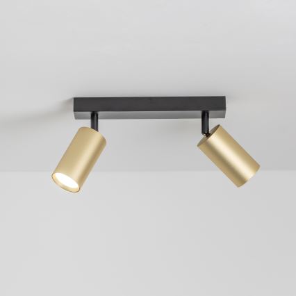 Brilagi - Spot LED RGBW dimmable SELE GOLDEN 2xGU10/4,8W/230V 3000K noir/doré + télécommande