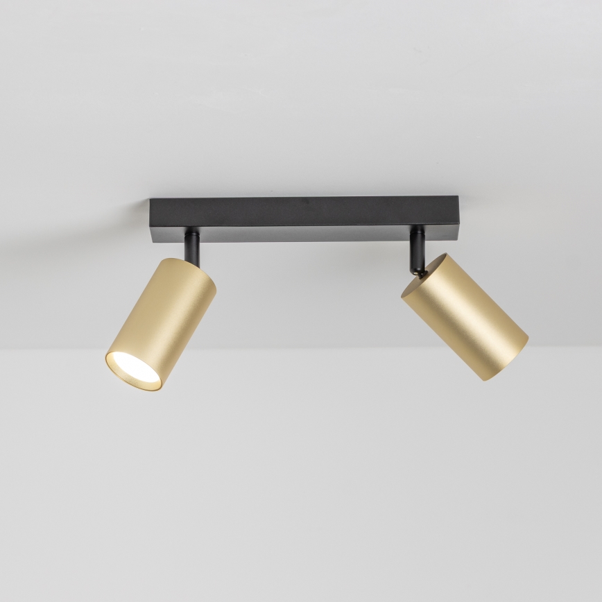 Brilagi - Spot LED RGBW dimmable SELE GOLDEN 2xGU10/4,8W/230V 3000K noir/doré + télécommande