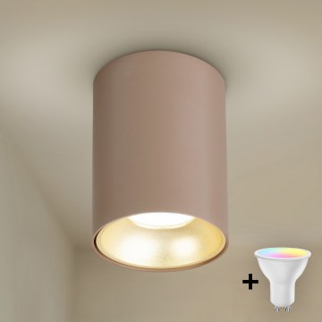 Brilagi - Spot LED RGBW dimmable TRINE 1xGU10/4,8W/230V 3000K beige/doré + télécommande