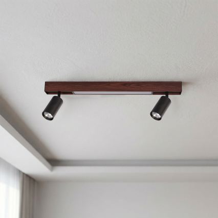 BRILAGI - Spot LED SELE 2xGU10/30W/230V + LED/15W noir/décor cerisier