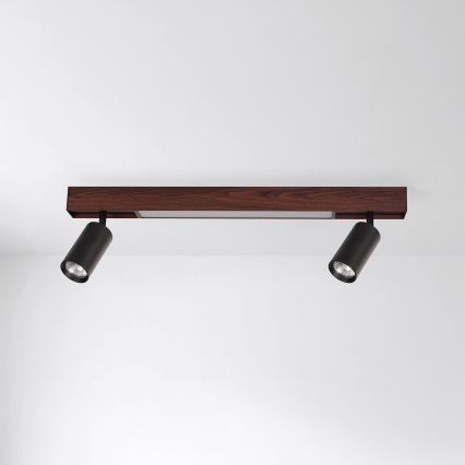 BRILAGI - Spot LED SELE 2xGU10/30W/230V + LED/15W noir/décor cerisier