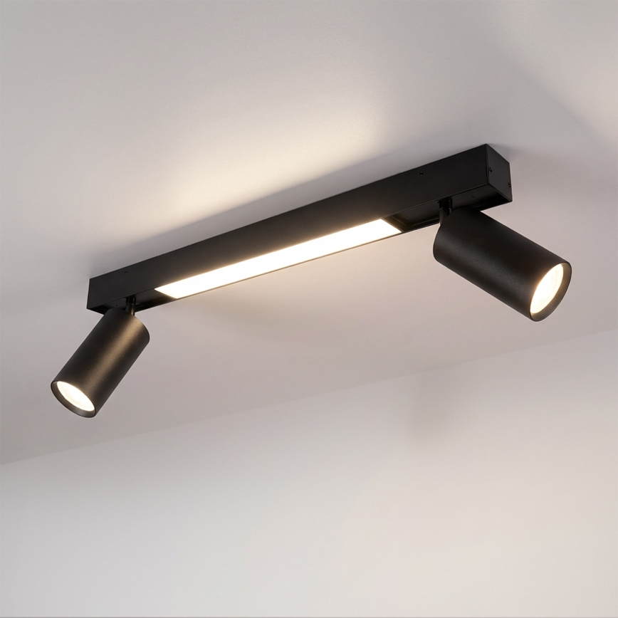 Brilagi - Spot LED SELE 2xGU10/30W/230V + LED/15W noir