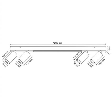 Brilagi - Spot LED SELE 4xGU10/30W/230V + LED/25W blanc