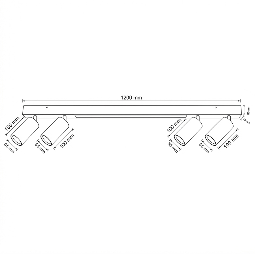 Brilagi - Spot LED SELE 4xGU10/30W/230V + LED/25W blanc
