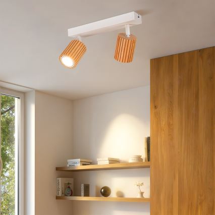 Brilagi - Spot MODERN WOOD 2xGU10/8W/230V bois/blanc