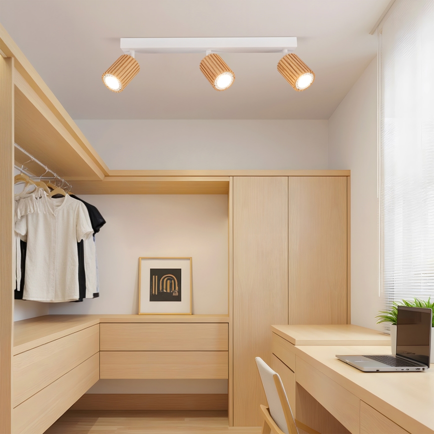 Brilagi - Spot MODERN WOOD 3xGU10/8W/230V bois/blanc