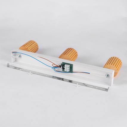 Brilagi - Spot MODERN WOOD 3xGU10/8W/230V bois d'hévéa/blanc