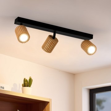 Brilagi - Spot MODERN WOOD 3xGU10/8W/230V bois/noir
