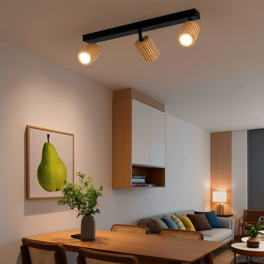 Brilagi - Spot MODERN WOOD 3xGU10/8W/230V bois/noir