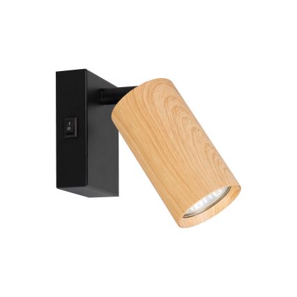 Brilagi - Spot mural SELE 1xGU10/30W/230V noir/décor en chêne