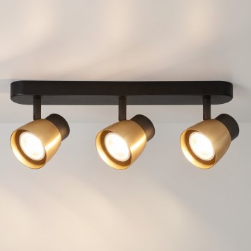 Brilagi - Spot NUGGET 3xGU10/30W/230V noir/or