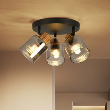 Brilagi - Spot orientable HYGGE 3xE14/15W/230V noir/fumé