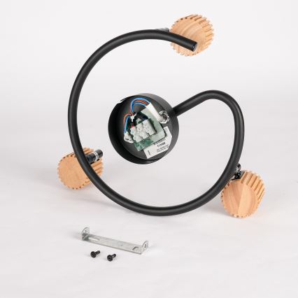 Brilagi - Spot orientable ODENSE 3xE14/10W/230V bois d'hévéa/noir