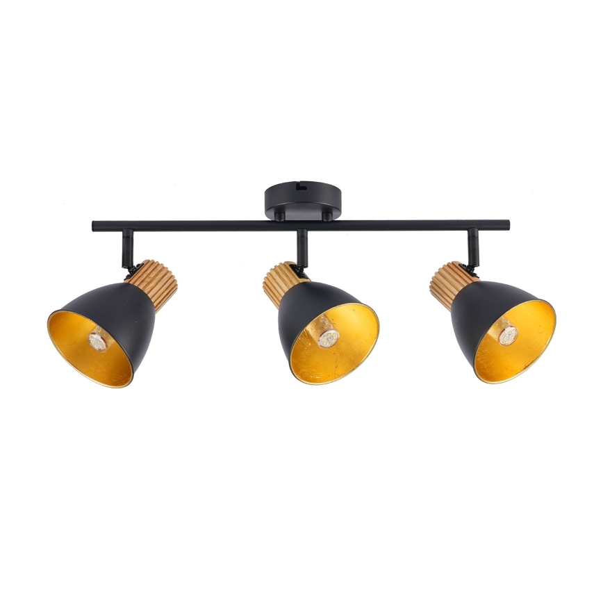 Brilagi - Spot orientable ODENSE 3xE14/10W/230V bois d'hévéa/noir