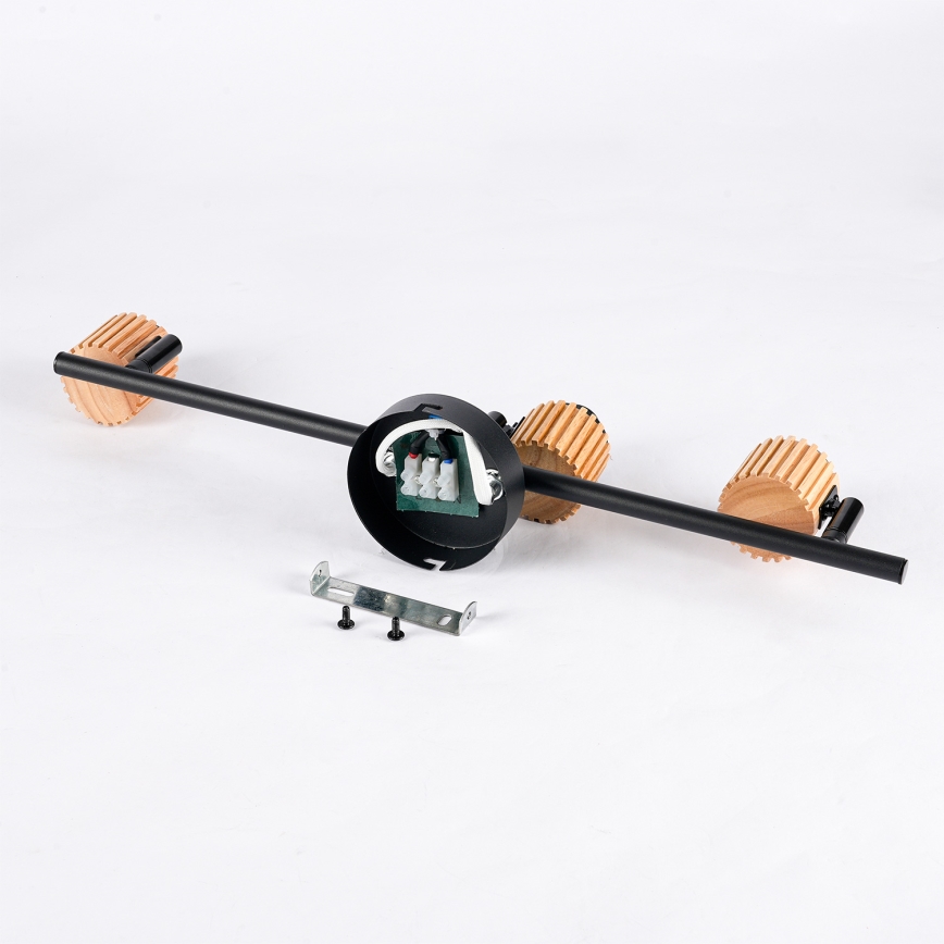 Brilagi - Spot orientable ODENSE 3xE14/10W/230V bois d'hévéa/noir