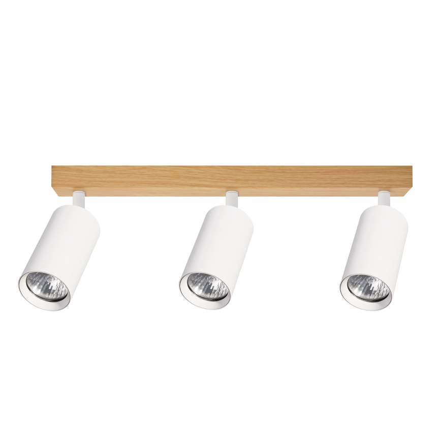 Brilagi - Spot orientable SELE 3xGU10/30W/230V blanc/décor chêne