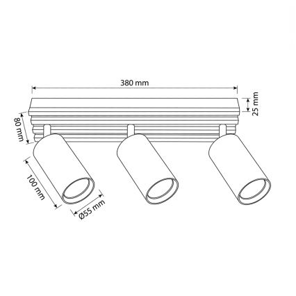 Brilagi - Spot orientable SELE WOOD 3xGU10/30W/230V blanc/bois