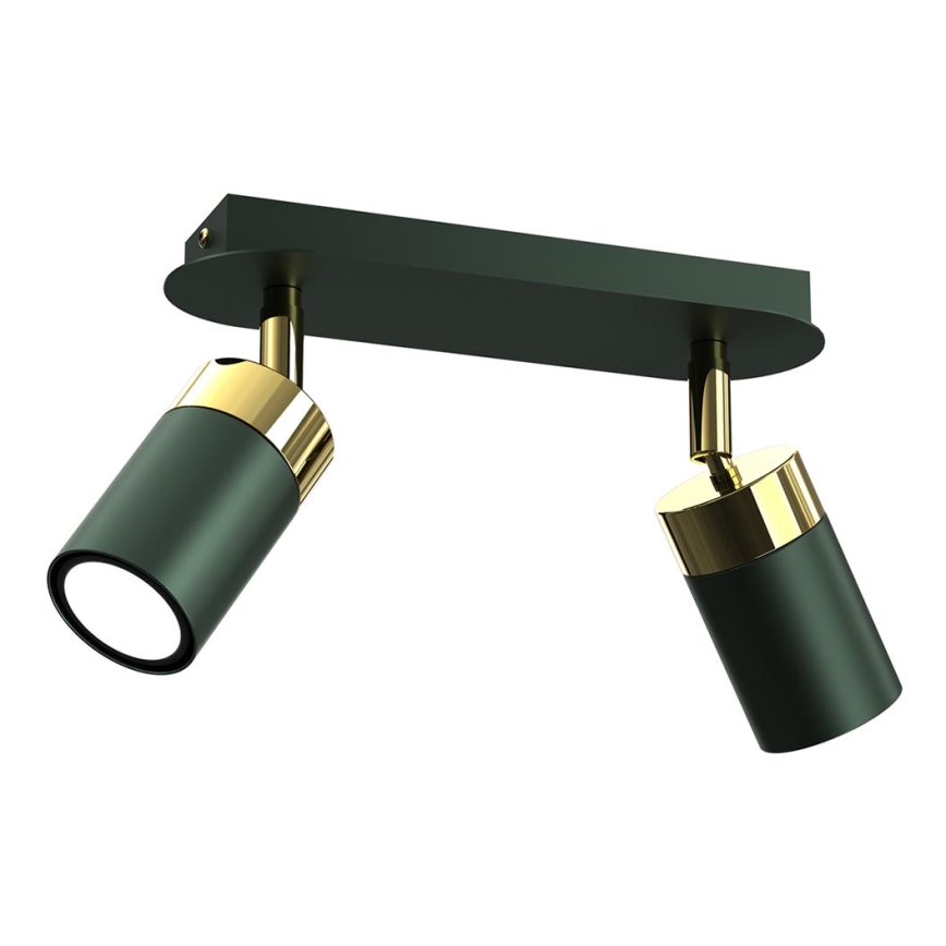 Brilagi - Spot POKER 2xGU10/25W/230V groen/goud