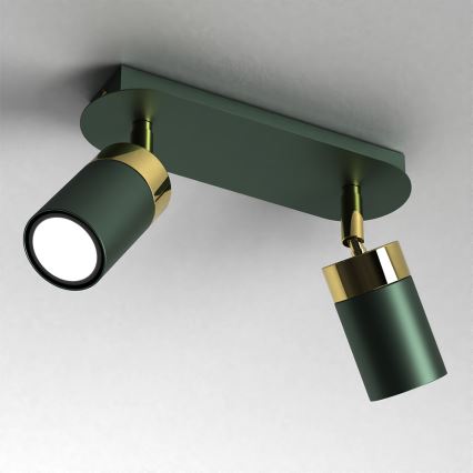 Brilagi - Spot POKER 2xGU10/25W/230V groen/goud