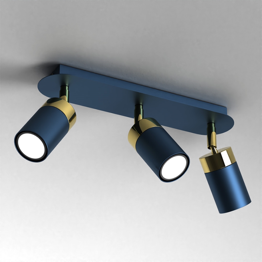 Brilagi - Spot POKER 3xGU10/25W/230V blauw/goud