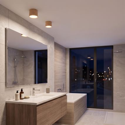 BRILAGI - Spot de salle de bains SMOOTH 1xGX53/15W/230V 60x82 mm décor chêne IP54