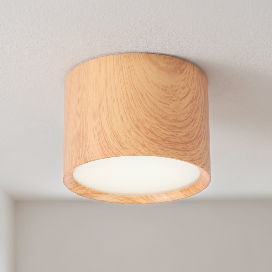 BRILAGI - Spot de salle de bains SMOOTH 1xGX53/15W/230V 60x82 mm décor chêne IP54