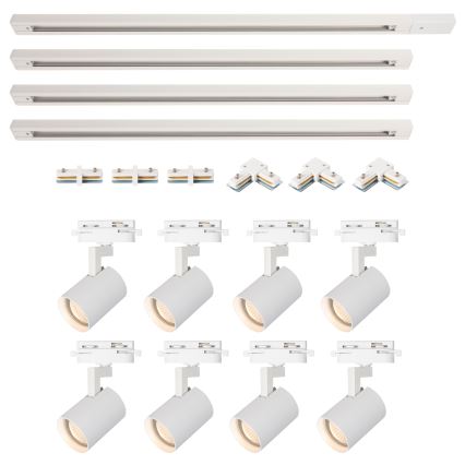 BRILAGI - Spot pour système sur rail HUSKY 8xGU10/10W/230V 300 cm blanc