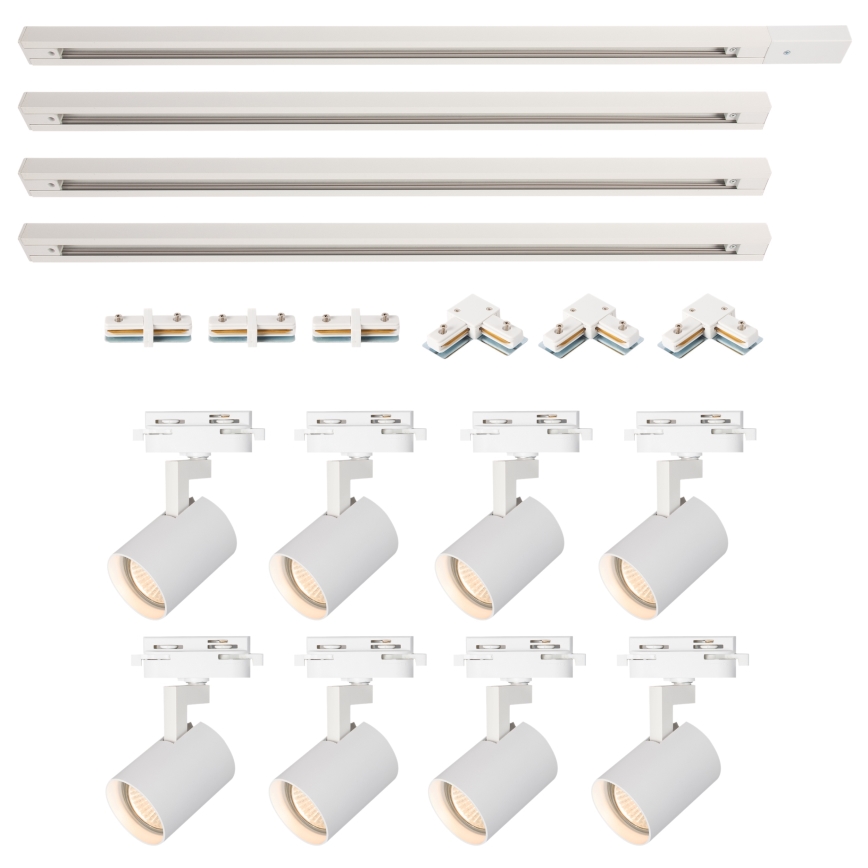 BRILAGI - Spot pour système sur rail HUSKY 8xGU10/10W/230V 300 cm blanc