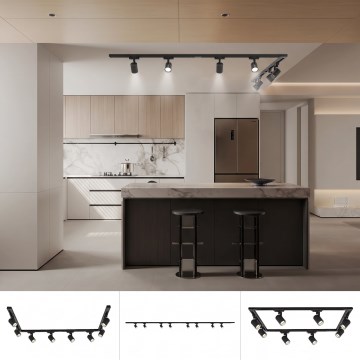 BRILAGI - Spot pour système sur rail HUSKY 8xGU10/10W/230V 300 cm noir