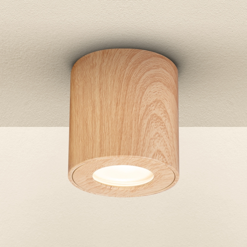 Brilagi - Spot salle de bain MIA 1xGU10/30W/230V 84x80 mm décor en chêne IP44