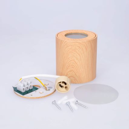 BRILAGI - Spot salle de bain MIA 1xGU10/30W/230V 84x80 mm décor en chêne IP44