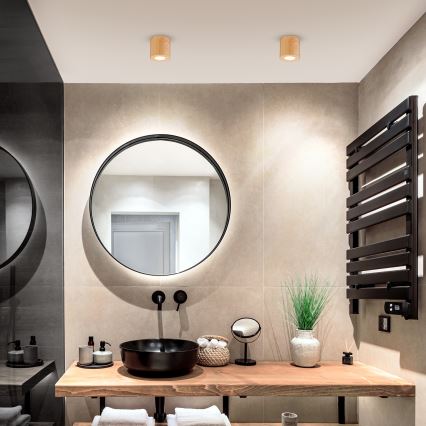 Brilagi - Spot salle de bain MIA 1xGU10/30W/230V 84x80 mm décor en chêne IP44