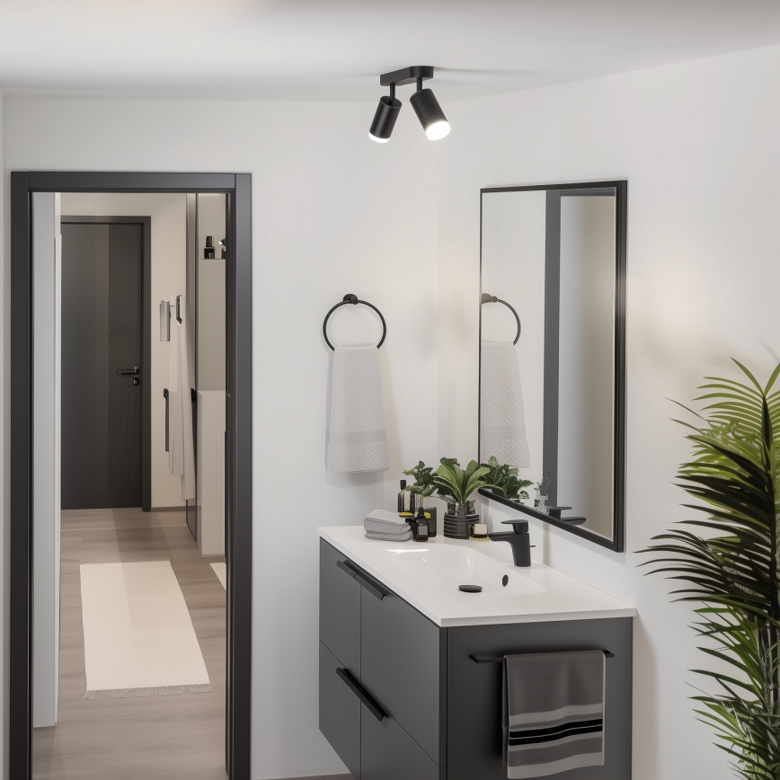 Brilagi - Spot salle de bain SELE 2xGU10/30W/230V IP44 noir