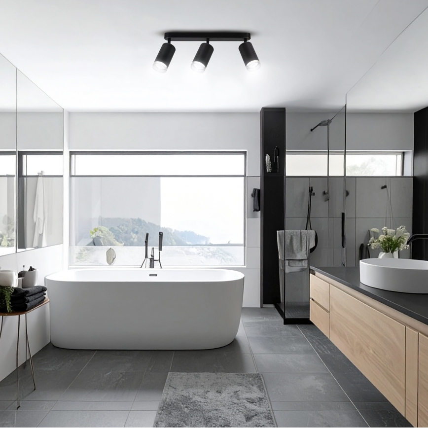 Brilagi - Spot salle de bain SELE 3xGU10/30W/230V IP44 noir