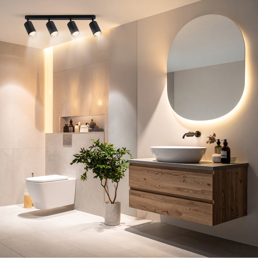 Brilagi - Spot salle de bain SELE 4xGU10/30W/230V IP44 noir
